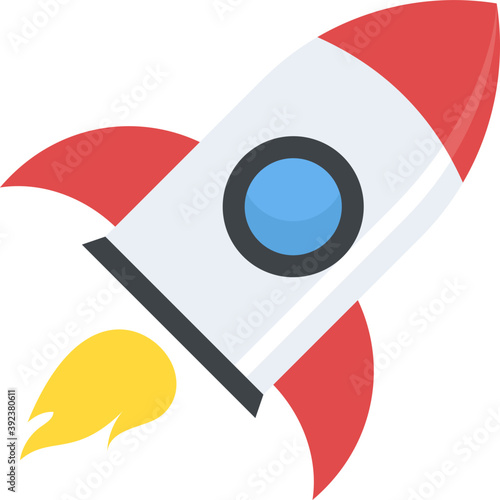 
A flying space rocker shows concept of space exploration
