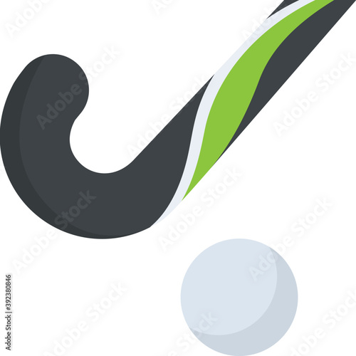 
Hockey and a ball representing field hockey game
