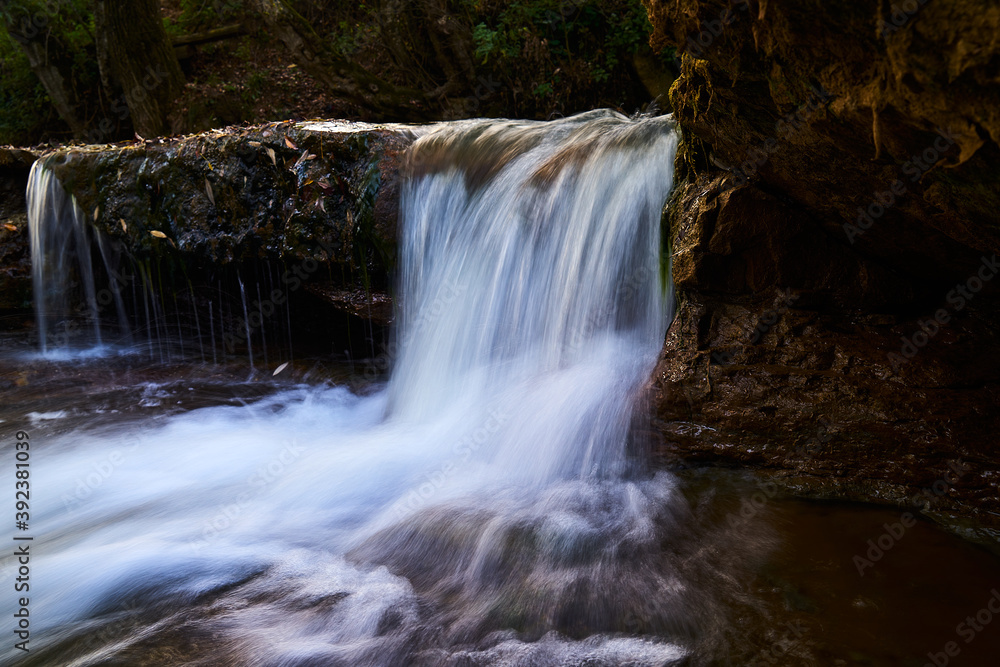 Waterfall on a mountain river.