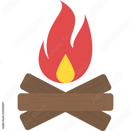 
Campsite campfire to provide light and warmth along with cooking food
