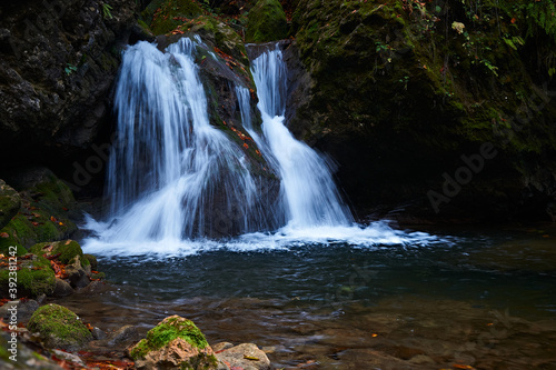 Waterfall on a mountain river.