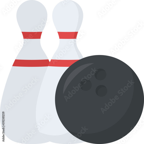 
Flat vector icon design of alley pins and ball
