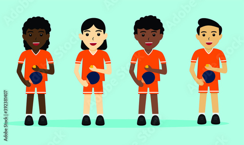 Character of Tabble Tennis Player in flat design photo
