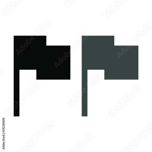 Interface vector settings icon for report history. Flag shaped.