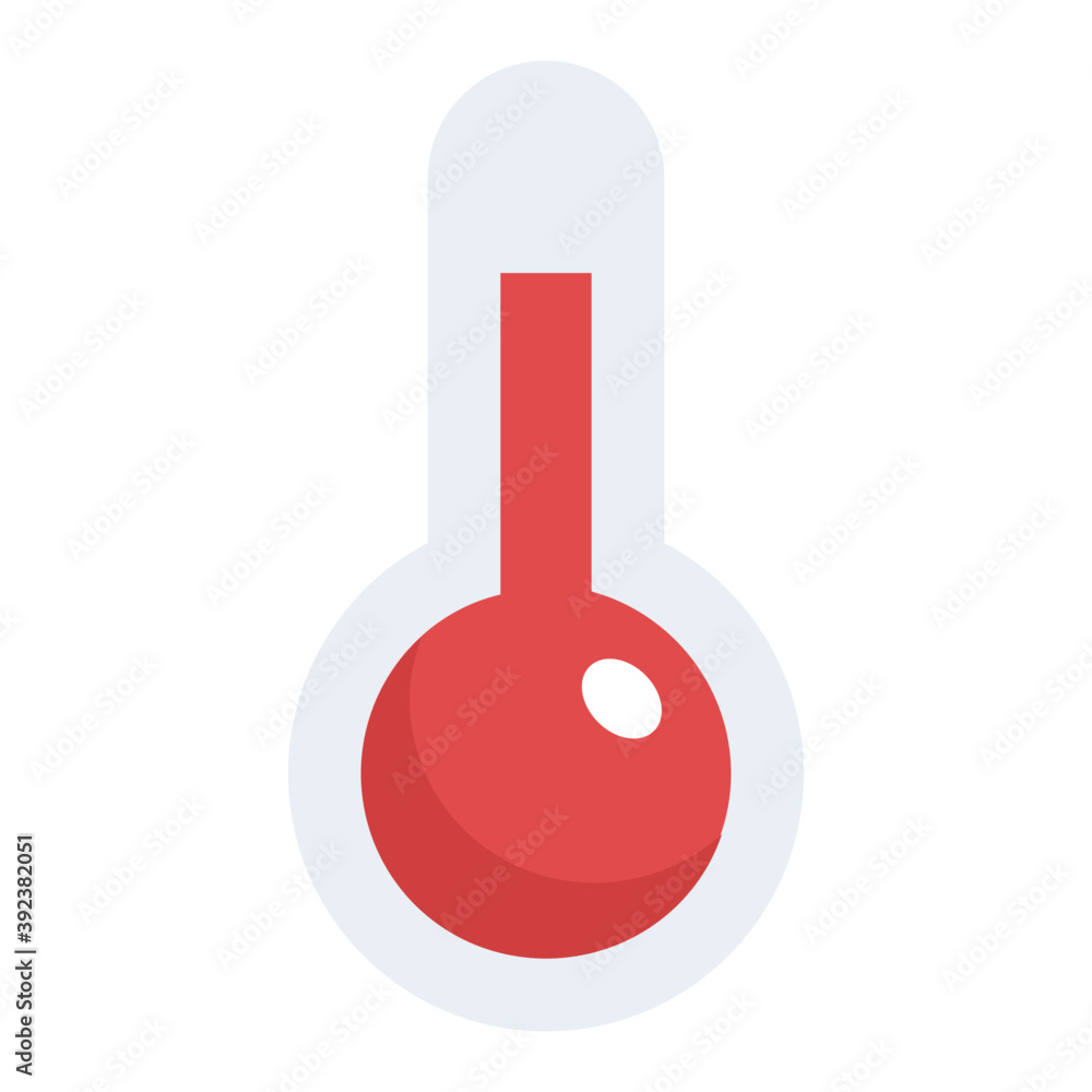 Measure temperature with thermometer flat icon
Measure temperature with thermometer flat icon