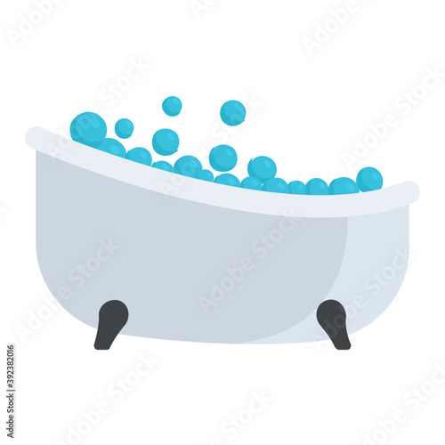 
Bathtub design icon for shower, bathing and spa
