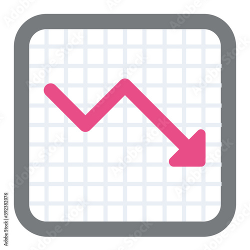 
Arrow with decreasing trend showing loss
