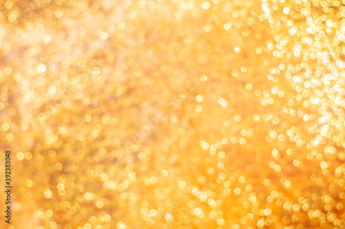 abstract, pentagon bokeh background of light,gold color tone