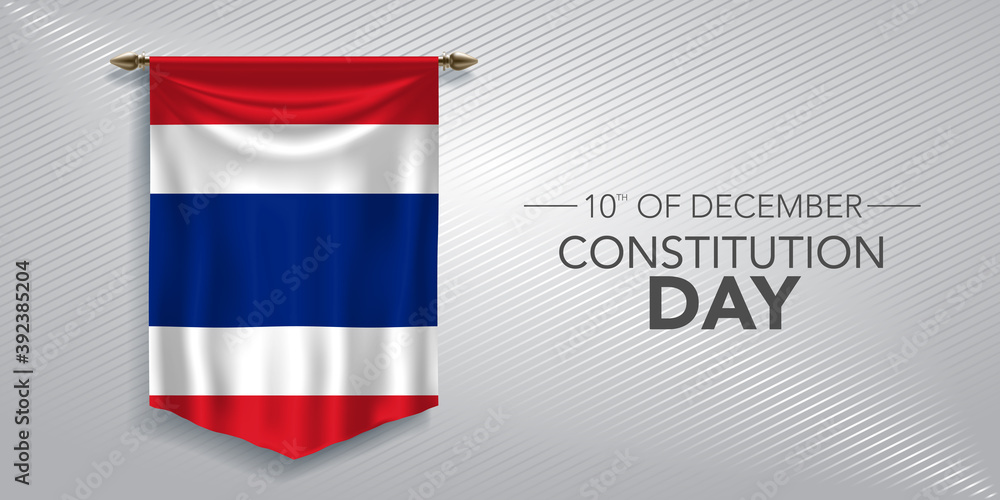 Thailand constitution day greeting card, banner, vector illustration Thailand constitution day greeting card, banner, vector illustration