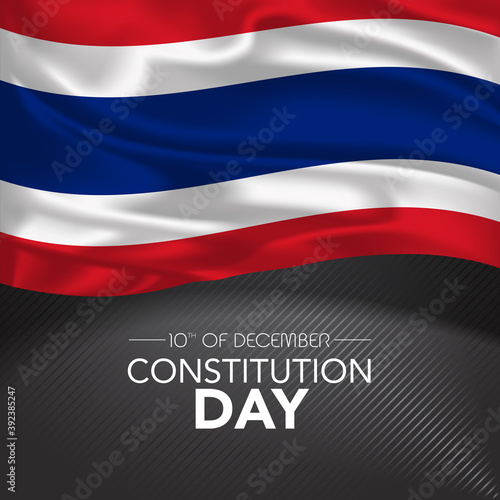 Thailand happy constitution day greeting card, banner, vector illustration