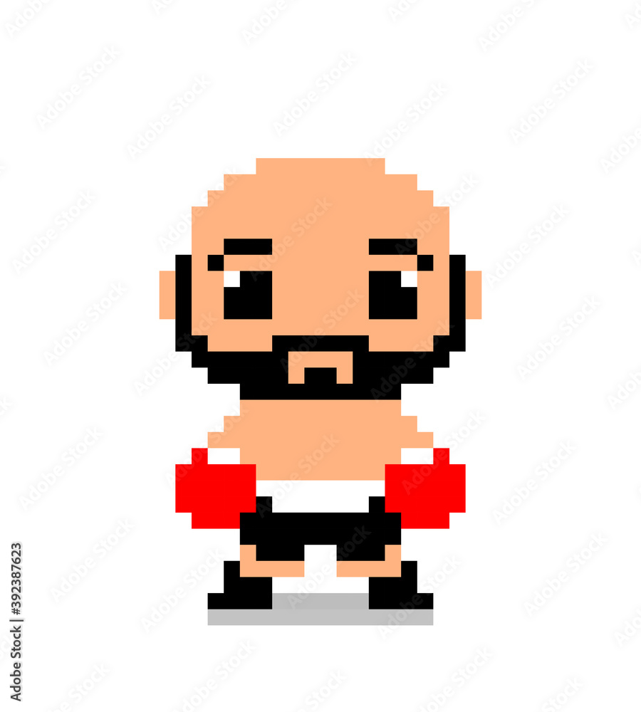 Boxer pixel image. vector illustration for cross stitch