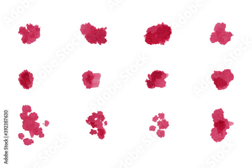 Red Color watercolor brush vector set