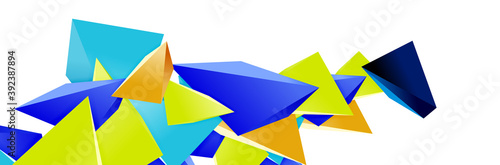 Free Download Triangle mosaic abstract background, 3d triangular low poly shapes. Geometric vector illustration for covers, banners, flyers and posters and other - GFXLoad