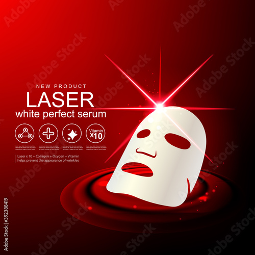 Collagen Serum Red Laser and Vitamin for Skin Care Products Concept.