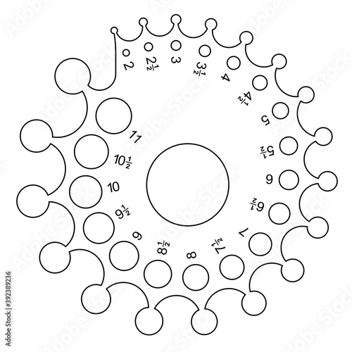 Stones gauge. Jewellers tools. Thin line vector