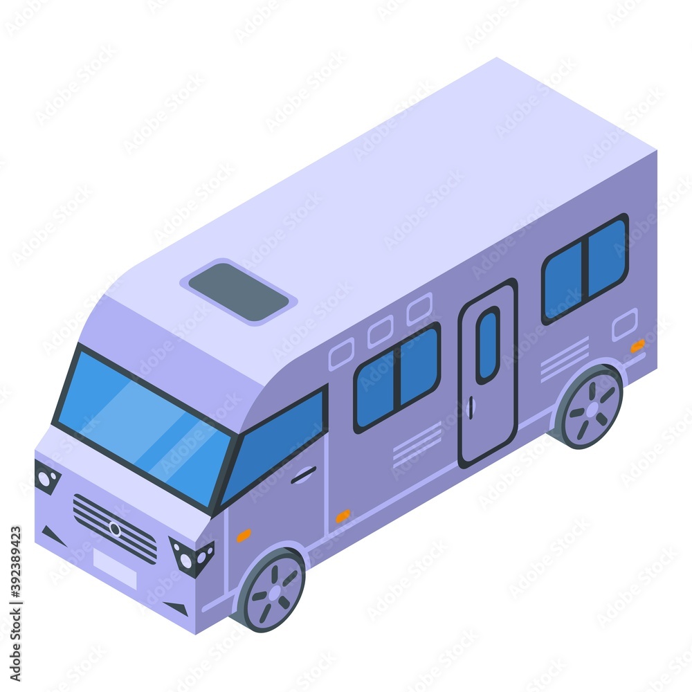 Travel motorhome icon. Isometric of travel motorhome vector icon for web design isolated on white background Travel motorhome icon. Isometric of travel motorhome vector icon for web design isolated on white background
