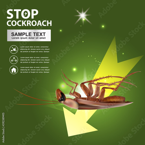 Stop Cockroach Vector Concept