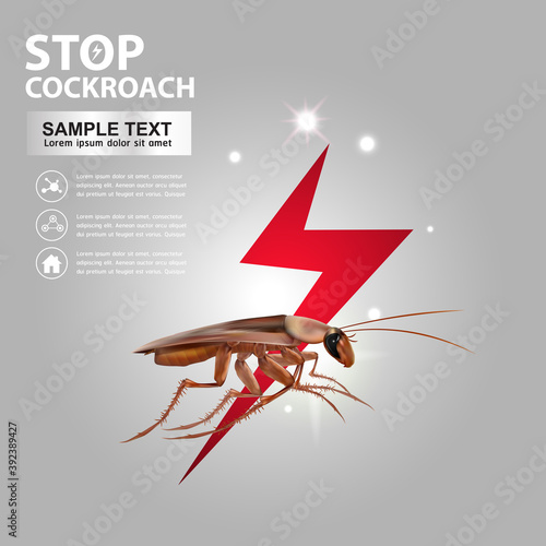 Stop Cockroach Vector Concept