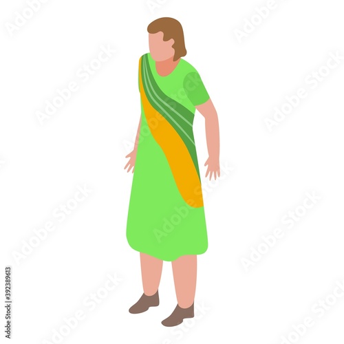 Indian woman traditional clothes icon. Isometric of indian woman traditional clothes vector icon for web design isolated on white background
