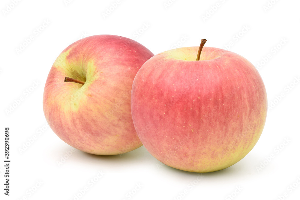 Two fuji apples isolated on white background. clipping path. Two fuji apples isolated on white background. clipping path.