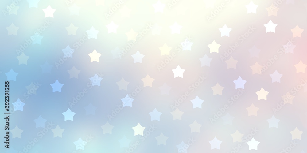 Winter holidays stars sparkling pastel background. Light blue New year abstract illustration.