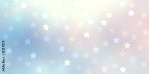 Winter holidays stars sparkling pastel background. Light blue New year abstract illustration.