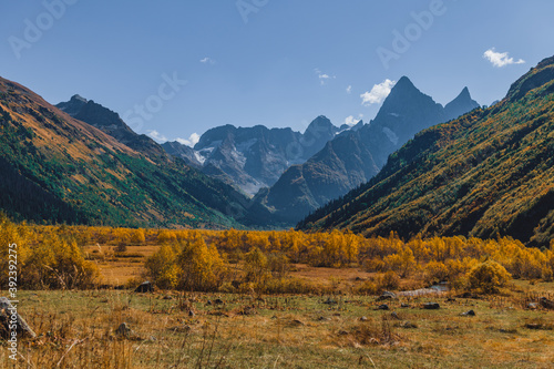 Autumn in mountain. Valley in Caucasus mountain. © Danil Nikonov