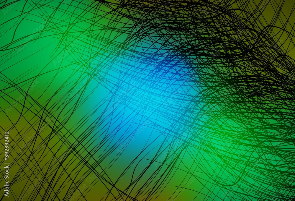 Obraz premium Light Blue, Yellow vector pattern with bent lines.