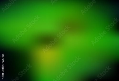 Dark Green, Yellow vector blurred shine abstract template.