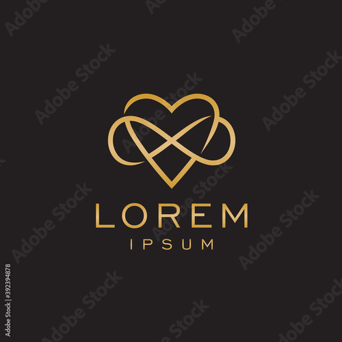 Infinity Love Modern and elegant heart logo design vector
