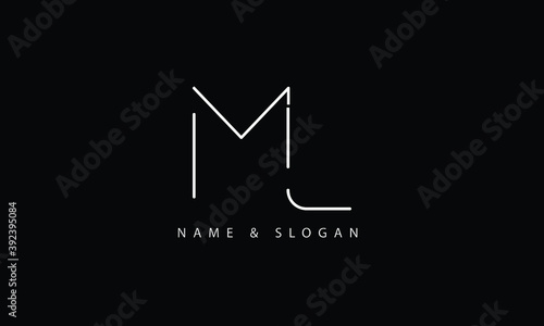 ML, LM, M, L abstract letters logo monogram