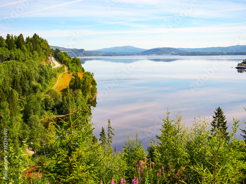 Snasa lake in Norway, scenic nature photo