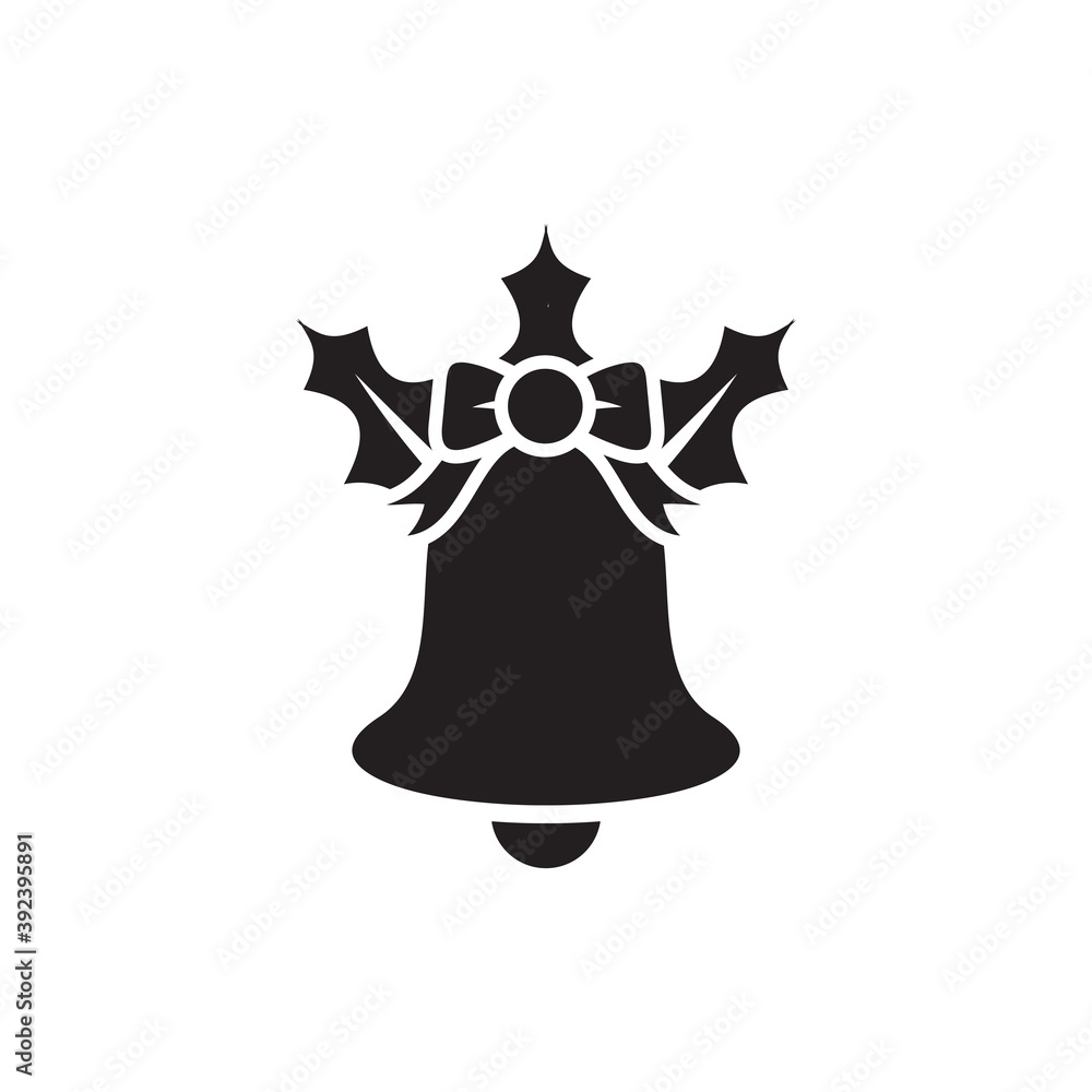 Simple christmas bell flat icon design vector Simple christmas bell flat icon design vector