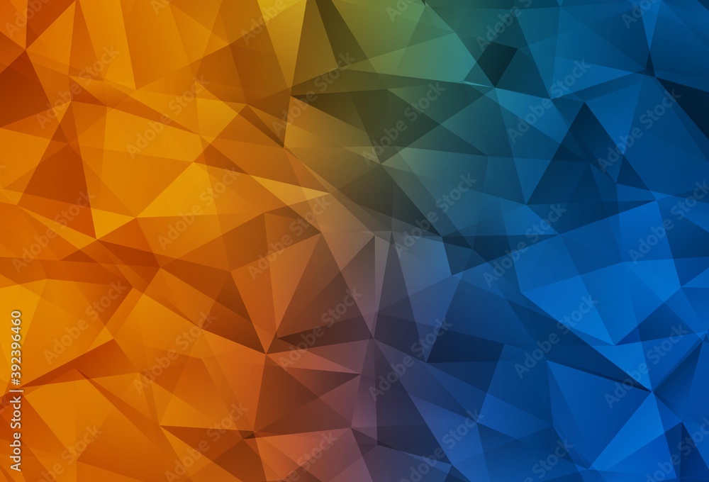 Fototapeta premium Dark Blue, Yellow vector shining triangular layout.