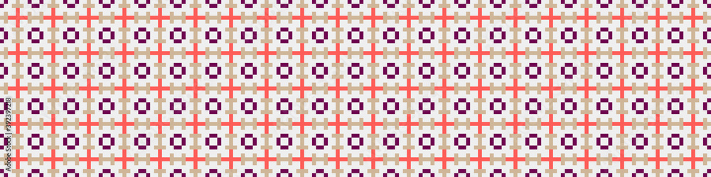 Fototapeta premium Abstract Cross Pattern Dots Logo generative computational art illustration