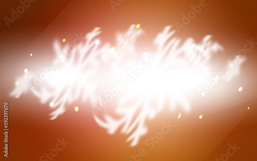 Light Orange vector cover with beautiful snowflakes.