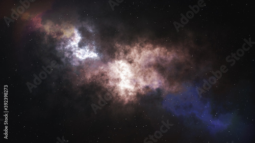Fototapeta Naklejka Na Ścianę i Meble -  Beautiful abstract galaxy with glow. Generated stellar nebula