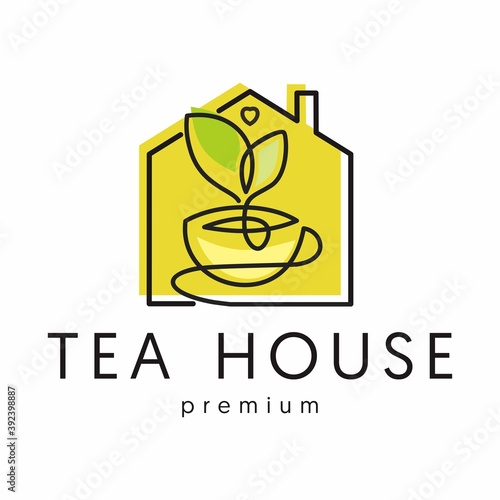 Illustration vector graphic of  tea house logo