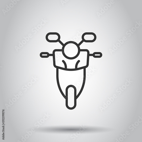 Motorbike icon in flat style. Scooter vector illustration on white isolated background. Moped vehicle business concept.