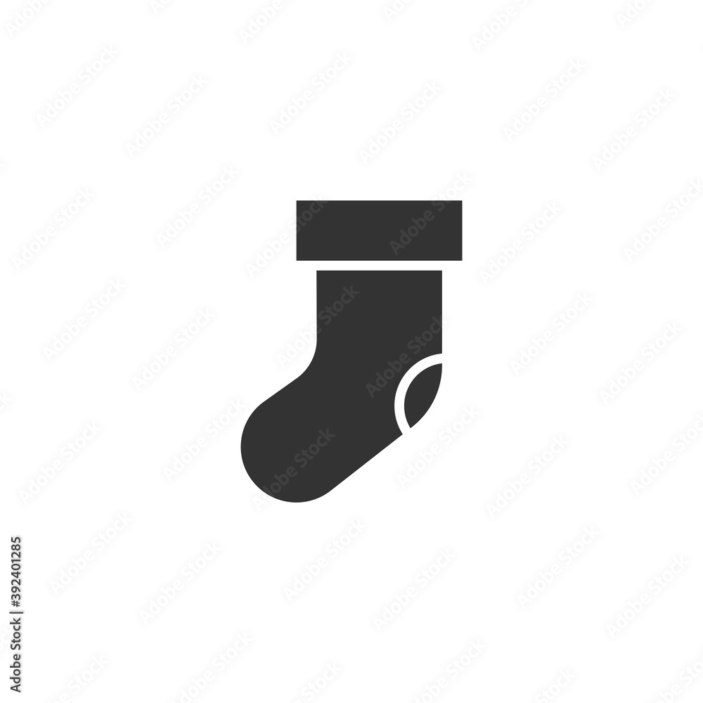 Christmas sock icon isolated on white background. Christmas symbol modern, simple, vector, icon for website design, mobile app, ui. Vector Illustration Christmas sock icon isolated on white background. Christmas symbol modern, simple, vector, icon for website design, mobile app, ui. Vector Illustration