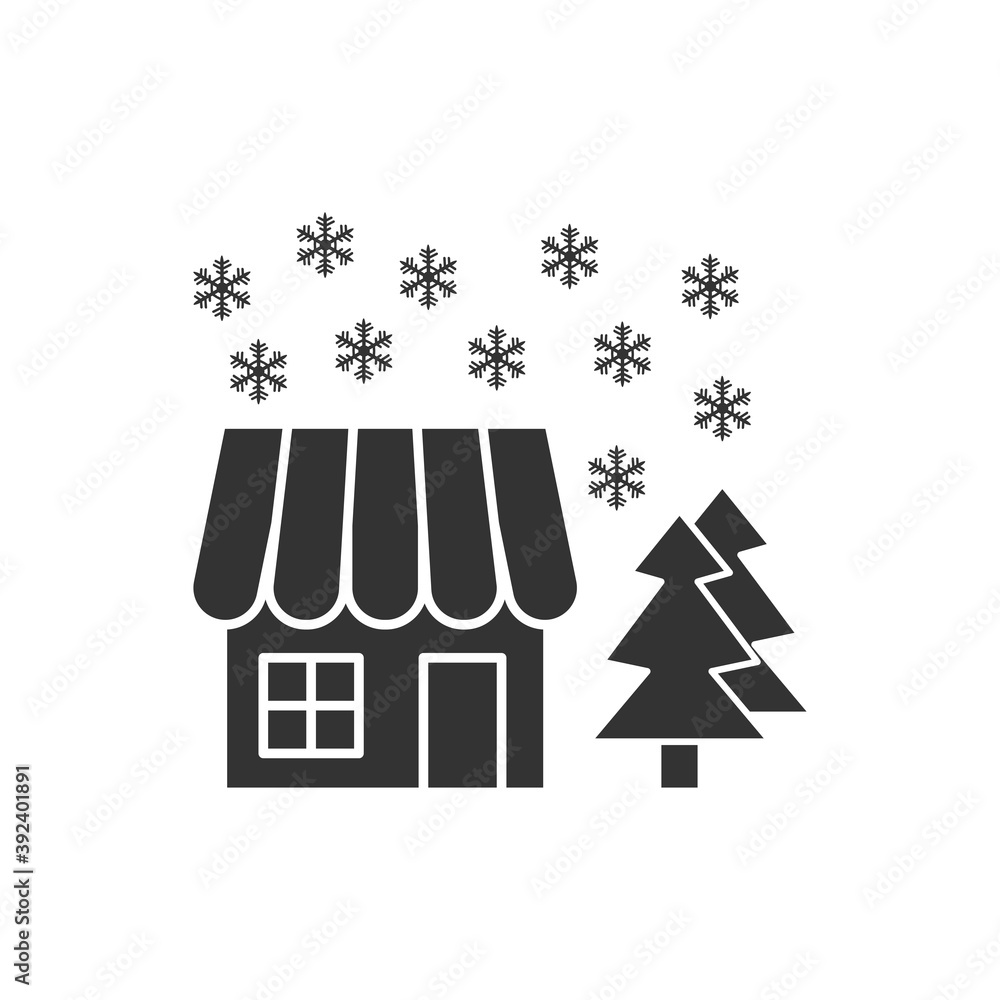 Winter house icon isolated on white background. Wooden house symbol modern, simple, vector, icon for website design, mobile app, ui. Vector Illustration