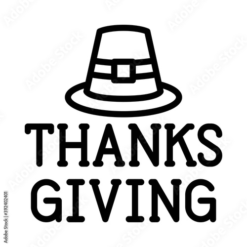Capotain hat with thanksgiving icon, Thanksgiving related vector