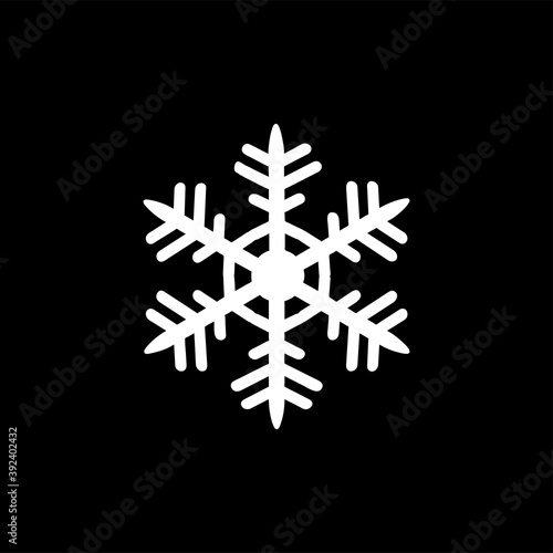 Snowflake icon isolated on black background. Snow symbol modern, simple, vector, icon for website design, mobile app, ui. Vector Illustration