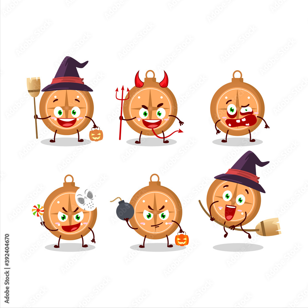 Halloween expression emoticons with cartoon character of compass cookies Halloween expression emoticons with cartoon character of compass cookies