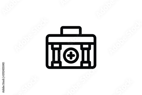 Firefighter Outline Icon - Aid Kit Bag