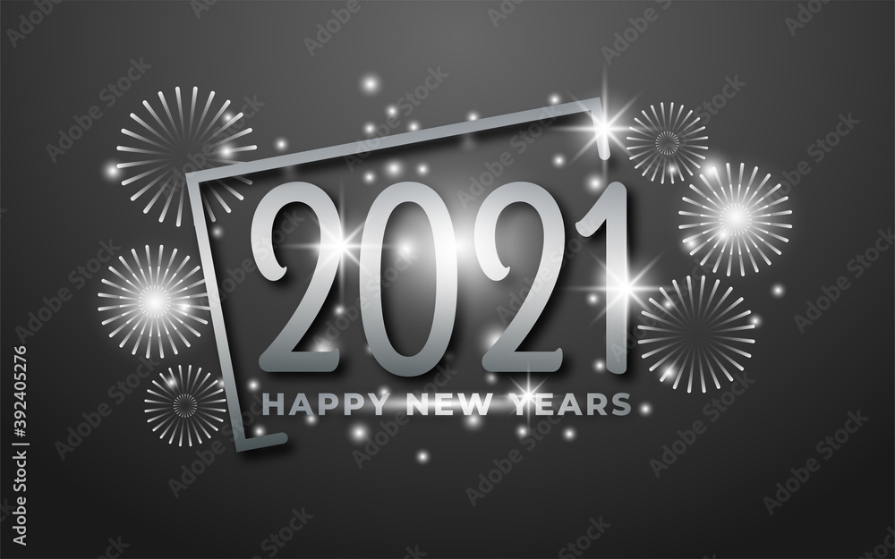 Beautiful new year 2021 banner background with sparkling decoration