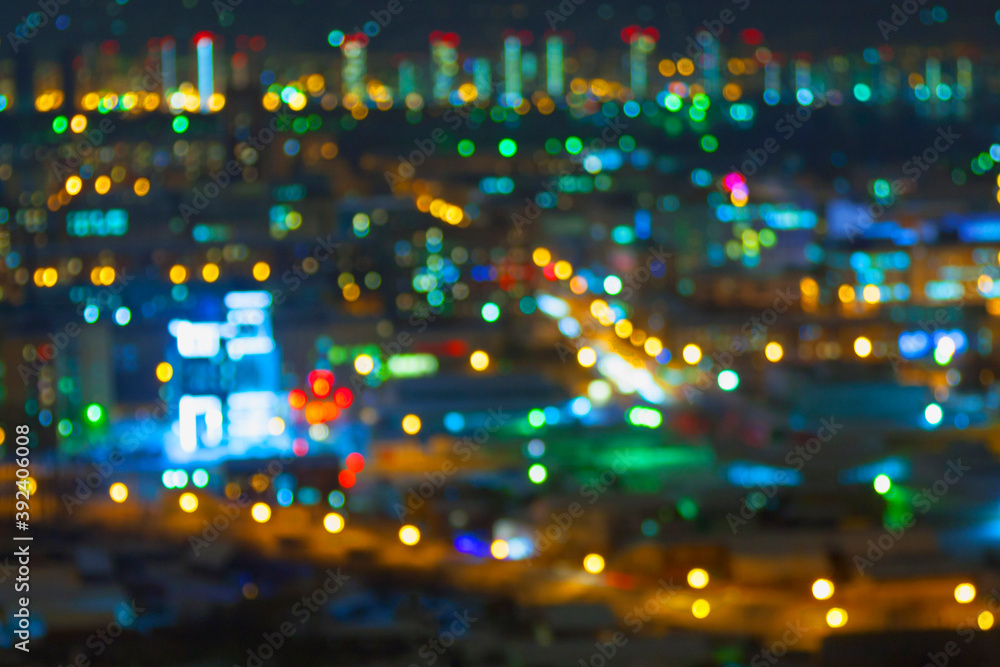 background of defocused lights of the night city