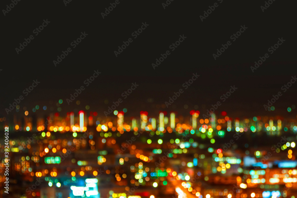 background of defocused lights of the night city