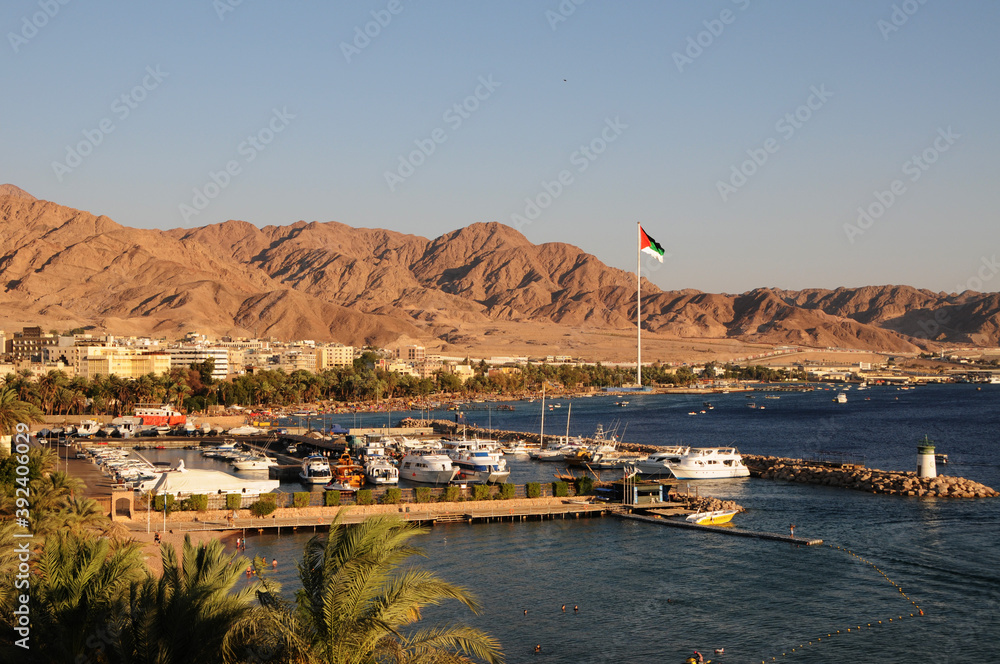 Jordan has nice beach in Aqaba port Red Sea Stock Photo | Adobe Stock