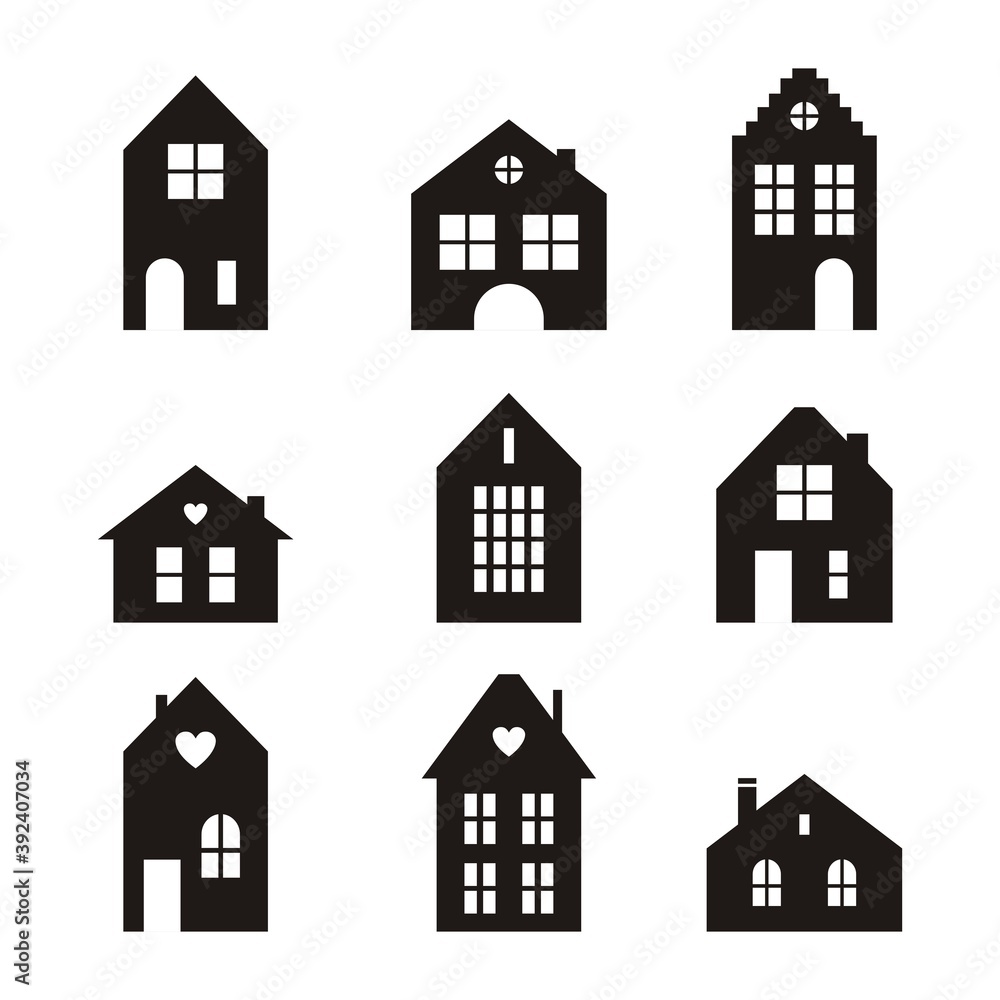 Silhouette of houses